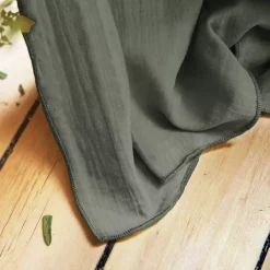 Tovaglia rettangolare garza di cotone (L350 cm) Gaïa Verde rosmarino