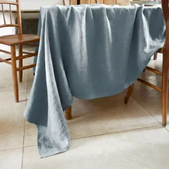 Tovaglia rettangolare in lino lavato (170 x 250 cm) Louise Blu Azzurro