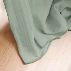Tovaglia rettangolare in garza di cotone (150 x 350 cm) Gaïa Verde eucalipto