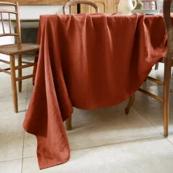 Tovaglia rettangolare lino lavato (L250 cm) Louise Terracotta