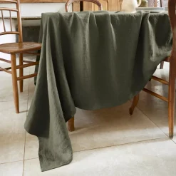 Tovaglia rettangolare lino lavato (L250 cm) Louise Verde rosmarino