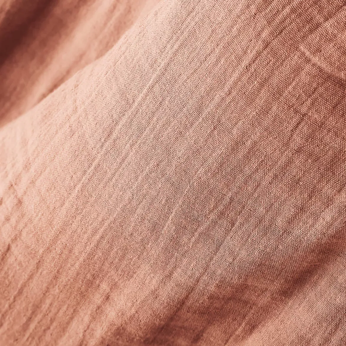 Tovaglia rotonda in garza di cotone (180 cm) Gaïa Rosa pesca