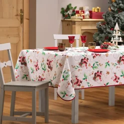 Tovaglia antimacchia Babbo Natale L300 cm Bianco