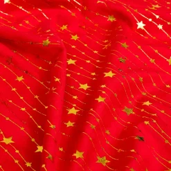 Tovaglia di Natale rettangolare (140 x 240 cm) Pioggia di stelle Rosso e dorato