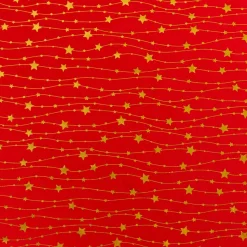 Tovaglia di Natale rettangolare (140 x 240 cm) Pioggia di stelle Rosso e dorato