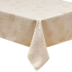 Tovaglia di Natale rettangolare (140 x 240 cm) Notte stellata Beige e dorato