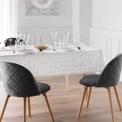 Tovaglia di Natale rettangolare anti macchia (140 x 240 cm) Louxor Bianco e dorato
