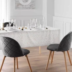 Tovaglia di Natale rettangolare anti macchia (140 x 240 cm) Mikado Bianco e dorato