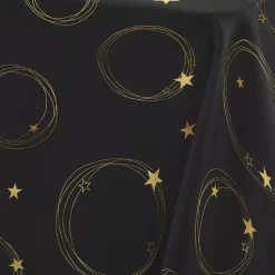 Tovaglia natalizia rettangolare (150 x 300 cm) Star Nero e oro