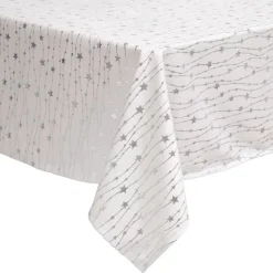 Tovaglia natalizia rettangolare (140 x 240 cm) Pioggia di stelle Bianca