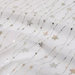 Tovaglia natalizia rettangolare (140 x 240 cm) Pioggia di stelle Bianca