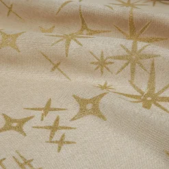 Tovaglia natalizia rettangolare (140 x 240 cm) Stelle Celesti Beige e dorato