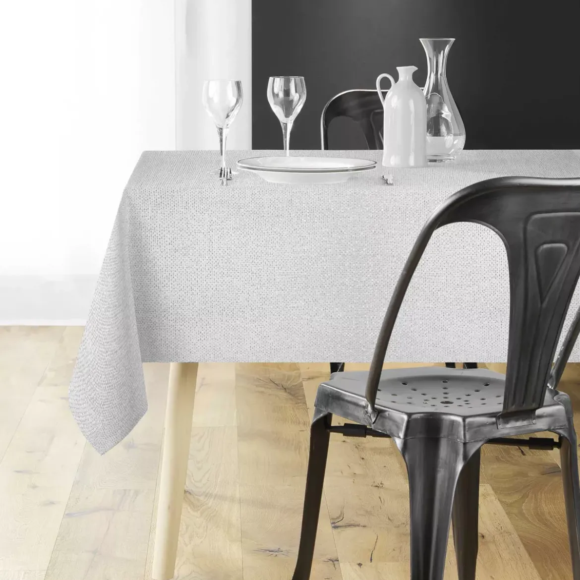Tovaglia natalizia rettangolare (140 x 240 cm) Strass Argento