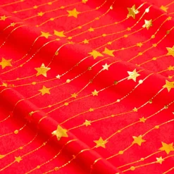 Tovaglia natalizia rettangolare (360 x 140 cm) Pioggia di stelle Rosso