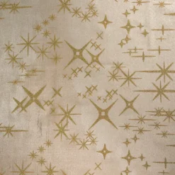 Tovaglia natalizia rettangolare (360 x 140 cm) Stelle Celesti Beige e dorato
