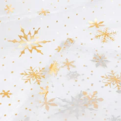 Tovaglia natalizia rettangolare (140 x 360 cm) Fiocco di neve Bianco