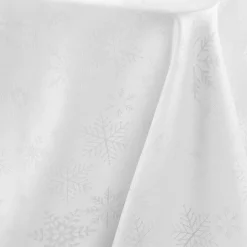 Tovaglia natalizia rettangolare (140 x 300 cm) Fiocco di neve Bianco