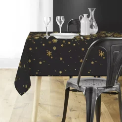 Tovaglia natalizia rettangolare (150 x 300 cm) Constellation Nero e dorato