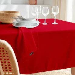 Tovaglia rettangolare antimacchia (140 x 350 cm) Elise Rosso