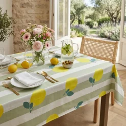 Tovaglia rettangolare cotone antimacchia (150 x 250 cm) Antibes Verde