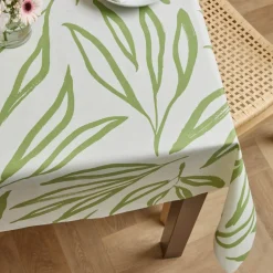 Tovaglia rettangolare cotone antimacchia (150 x 250 cm) Galice Verde eucalipto