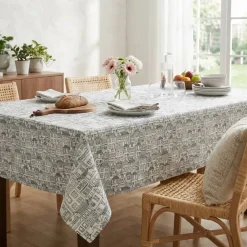 Tovaglia rettangolare cotone antimacchia (150 x 350 cm) Home Grigia