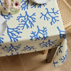 Tovaglia rettangolare cotone antimacchia (150 x 250 cm) Moorea Blu