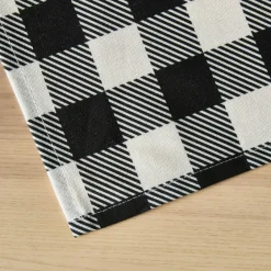 Tovaglia rettangolare cotone antimacchia (150 x 250 cm) Vichy Nera