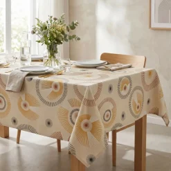Tovaglia rettangolare cotone antimacchia (150 x 350 cm) Manhattan Beige