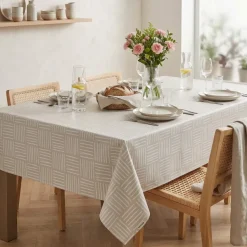 Tovaglia rettangolare cotone antimacchia (150 x 350 cm) Paolo Beige