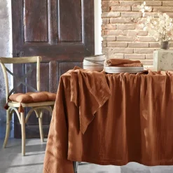 Tovaglia rettangolare garza di cotone (L250 cm) Gaïa Terracotta