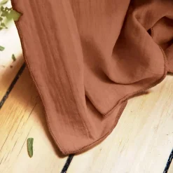 Tovaglia rettangolare garza di cotone (L250 cm) Gaïa Terracotta