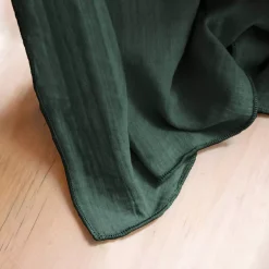 Tovaglia rettangolare in doppia garza di cotone (150 x 350 cm) Gaïa Verde Abete