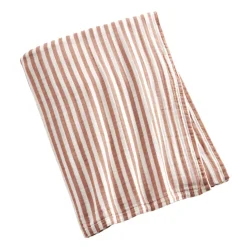 Tovaglia rettangolare in garza di cotone (150 x 350 cm) Gaïa righe Albicocca