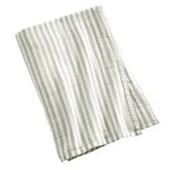 Tovaglia rettangolare in garza di cotone (150 x 350 cm) Gaïa a righe Verde eucalipto