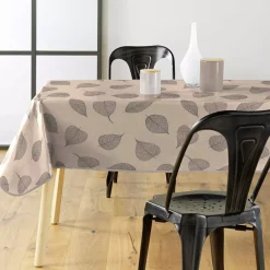 Tovaglia rettangolare in PVC rivestito (140 x 240 cm) Feuillys Beige