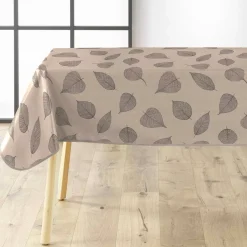 Tovaglia rettangolare in PVC rivestito (140 x 240 cm) Feuillys Beige