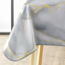Tovaglia rettangolare in PVC rivestito (140 x 240 cm) Marbrelle Grigia