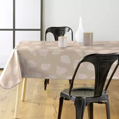 Tovaglia rettangolare in PVC rivestito (140 x 240 cm) Feuillys Bianca