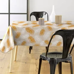 Tovaglia rettangolare in PVC rivestito (140 x 240 cm) Sarina Giallo