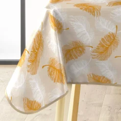 Tovaglia rettangolare in PVC rivestito (140 x 240 cm) Sarina Giallo