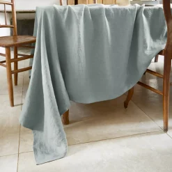 Tovaglia rettangolare lino lavato (L250 cm) Louise Verde eucalipto