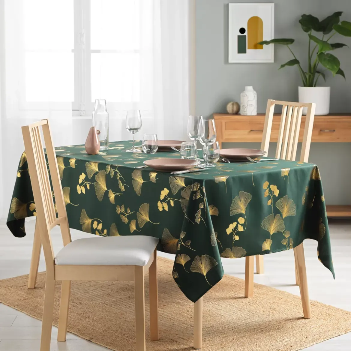 Tovaglia rettangolare (150 x 240 cm) Bloomy Verde