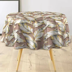 Tovaglia tonda in PVC rivestito impermeabile (Diametro 160 cm) Ebany Cioccolato