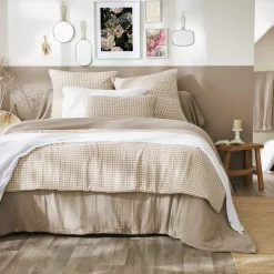 Trapunta garza di cotone (90 x 200 cm) Gaïa vichy Corda