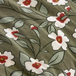 Trapunta in garza di cotone (90 x 200 cm) Gaïa margherita Verde rosmarino