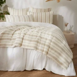 Trapunta reversibile in cotone testurizzato e percalle (90 x 220 cm) Alice Corda