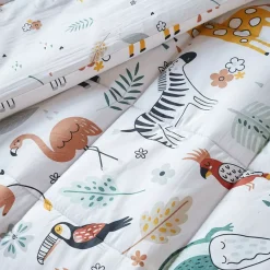 Trapunta stampata bambini cotone e una federa (140 x 200 cm) Savana Multicolore
