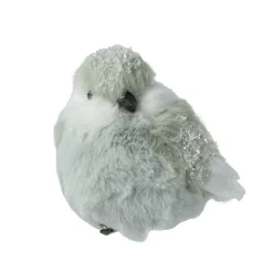 Uccello su pinza (H10 cm) Fringuello Menta bianca