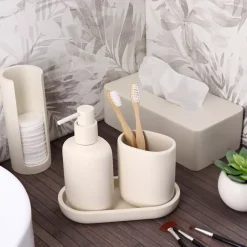 Vassoio ovale da bagno (19,5 cm) Japandi Tortora